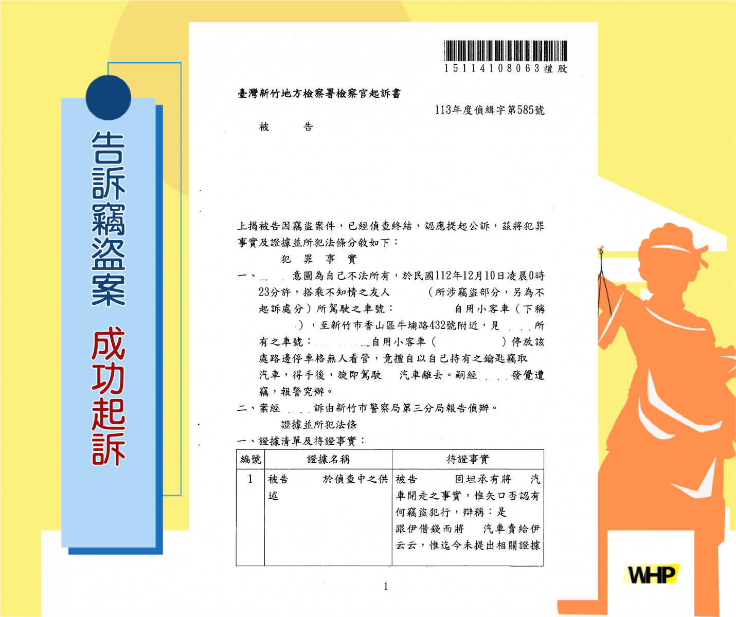 竊盜 竊車 贓車 提告 刑事 告訴 律師