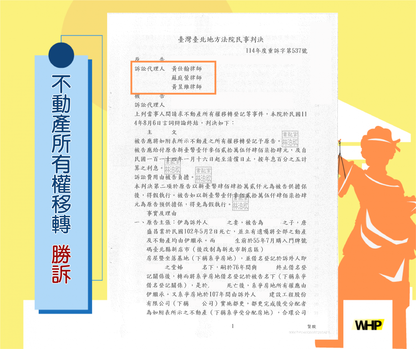 借名登記的房屋遭變賣 請求不動產所有權移轉登記 勝訴